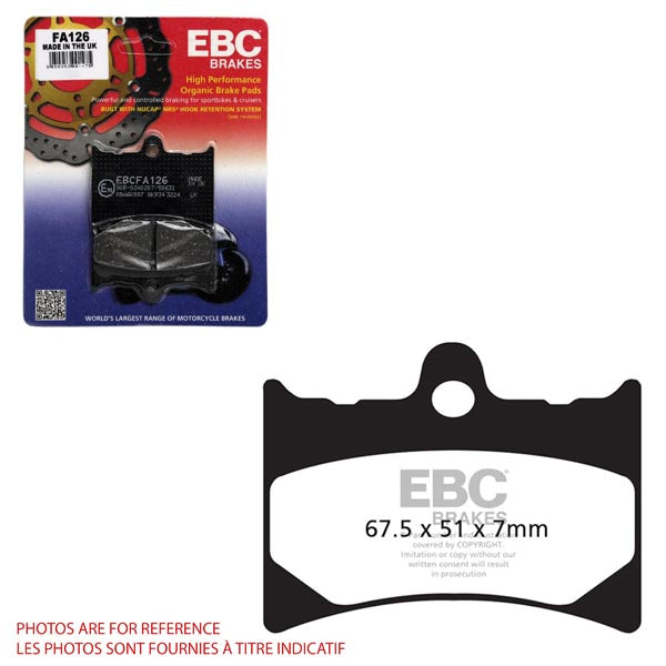 EBC ARAMID FIBER ORGANIC FA SERIES PADS FA126 FA126