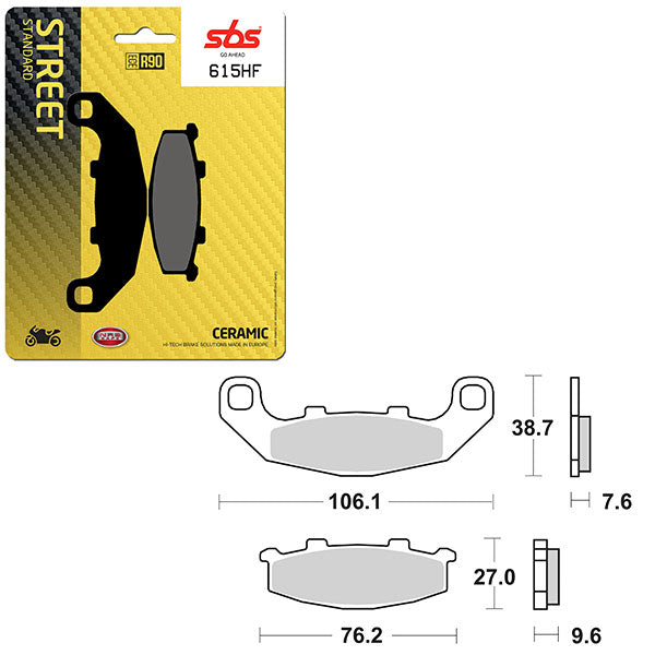 SBS ATV/UTV CERAMIC BRAKE PAD 6190615100