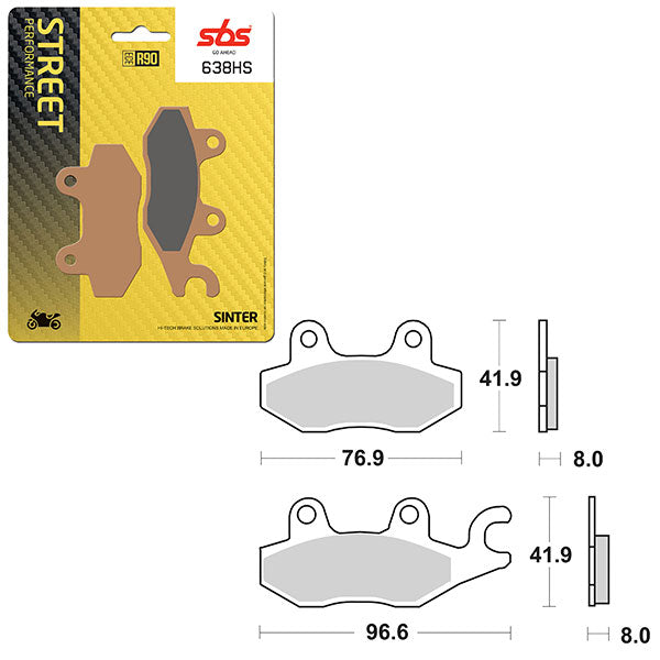 SBS PERFORMANCE HS SINTER BRAKE PAD 6250638100