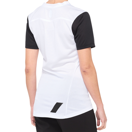 100% RIDECAMP WOMEN'S SHORT SLEEVE JERSEY WHITE/BLACK - S 40035-00010