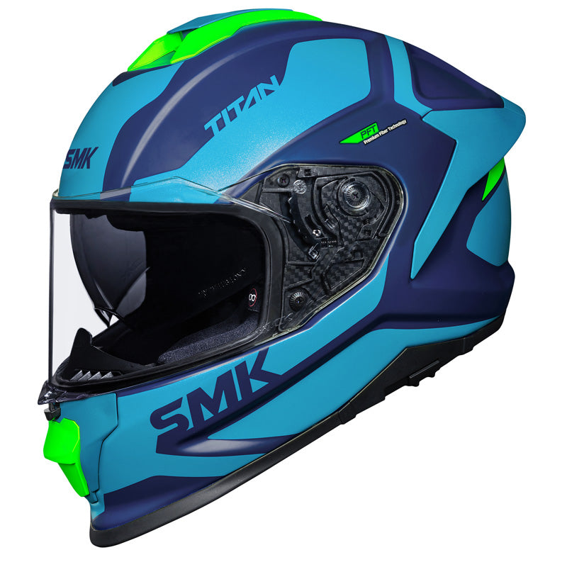 SMK HELMETS (L) TITAN PFT AROK MAT BLUE/BLUE/GRN DOT ECE LG 1000031180