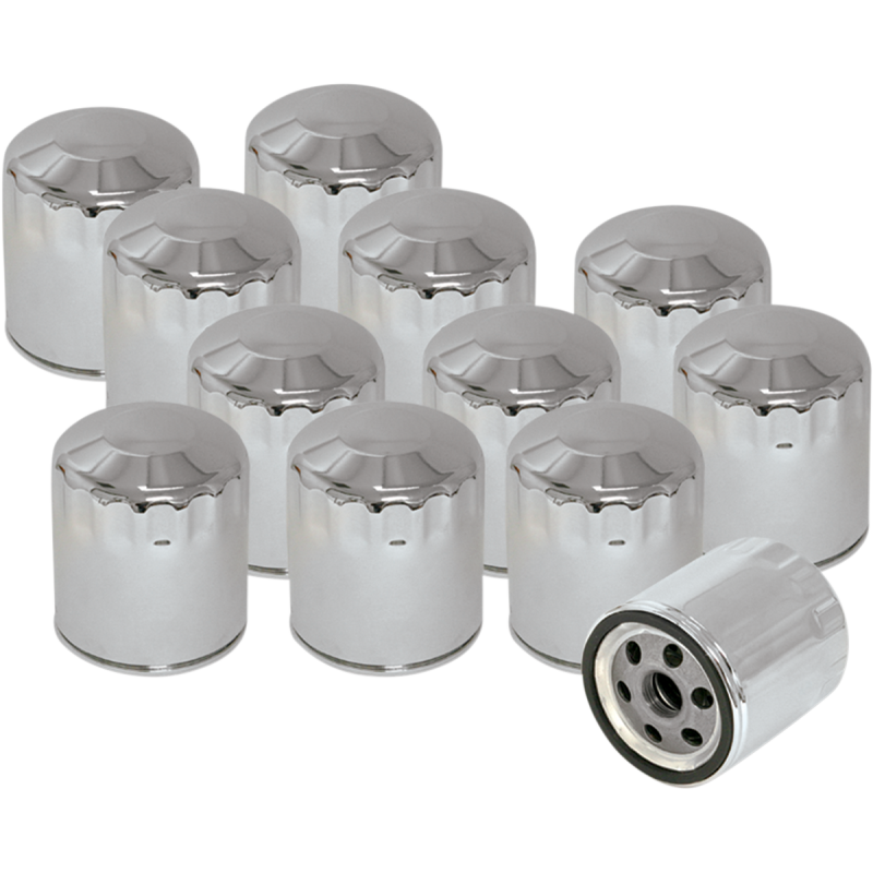 S&S CYCLE (CS/12) FILTER, OIL, SB, SH V-SERIES, CHROME, 12 PK 310-0240