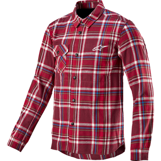 ALPINESTARS WHISTLER WIND BLOCK PLAID SHIRT - XXL - MAROON 1401023-379-XXL
