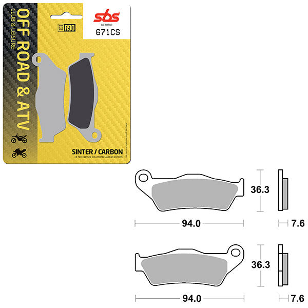 SBS CLUB, TRAILS & LEISURE CARBON BRAKE PAD 6330671100