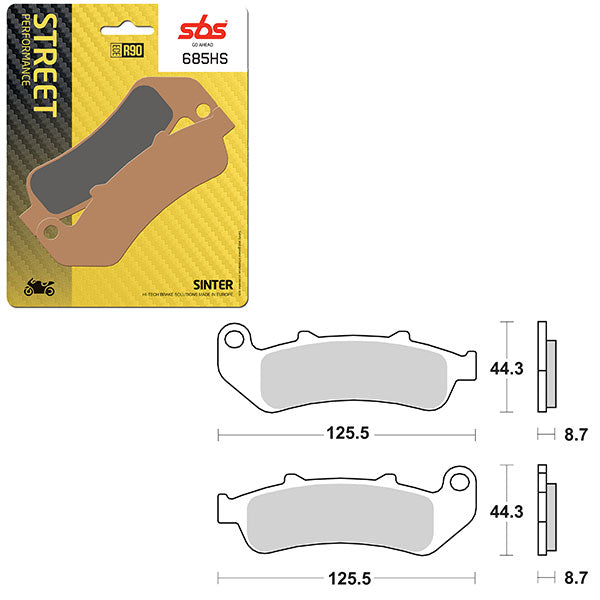 SBS PERFORMANCE HS SINTER BRAKE PAD 6250685100