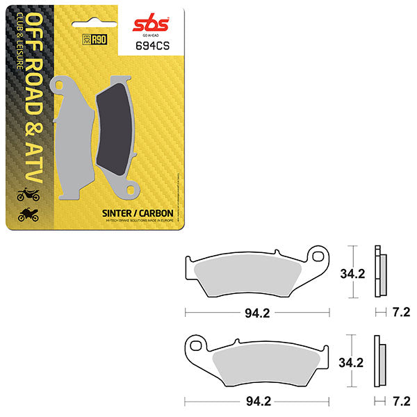 SBS CLUB, TRAILS & LEISURE CARBON BRAKE PAD 6330694100