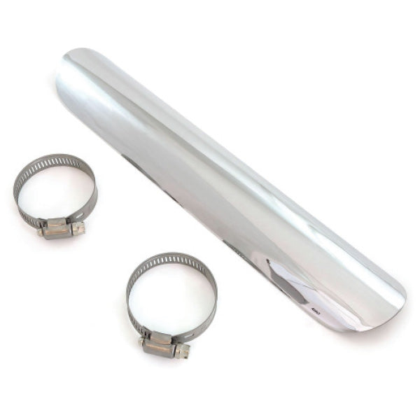 EMGO HEAT SHIELD PIPE SILENCER 12" CHROME 80-03201