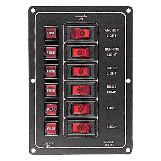 SEADOG ALUMINUM VERTICAL SWITCH PANEL 422110-1
