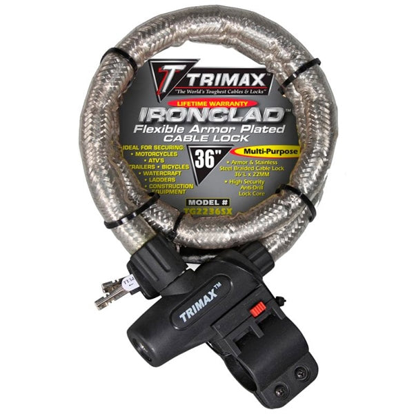 TRIMAX LOCKING CABLE IRONCLAD 36"X22MM TG2236SX