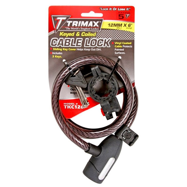 TRIMAX CABLE LOCK W/BRACKET 72"X12MM TRIMAX TKC126