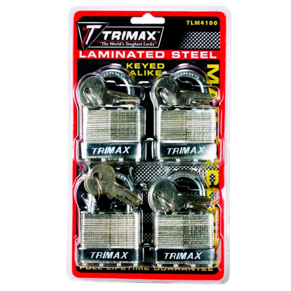 TRIMAX PADLOCK STEEL 40MM 1?X1/4? DIA QTY4 TLM4100
