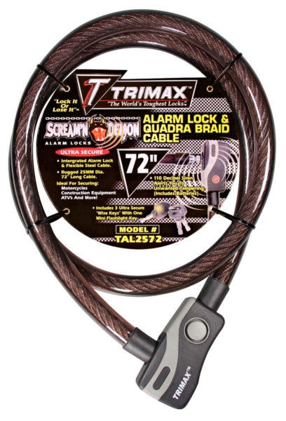 TRIMAX STEEL CABLE W/ALARM LOCK 72 X25MM TAL2572