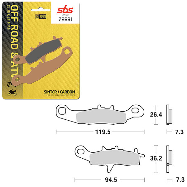 SBS ATV/UTV SINTER BRAKE PAD 6240726100