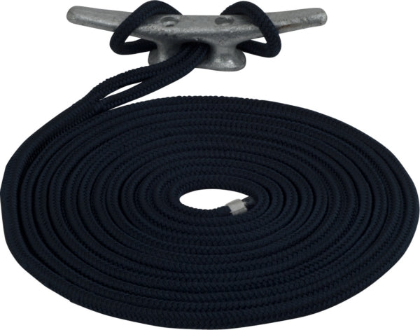 SEADOG DBLE BRAIDED NYL DOCK LINE 3/8"X25 BK 302110025BK-1