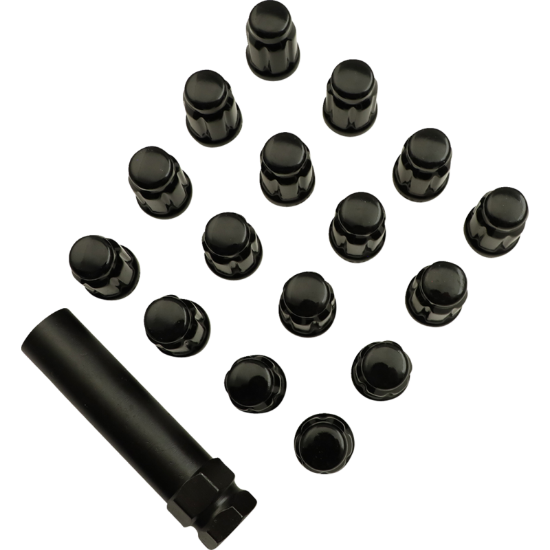 MOOSE UTILITY DIVISION 3/8" BLACK LUG NUT SPLINED (16) W/LUG NUT KEY SPMO3803BL4