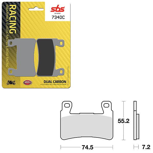 SBS DUAL CARBON FRONT FOR RACE USE ONLY BRAKE PAD 6290734100