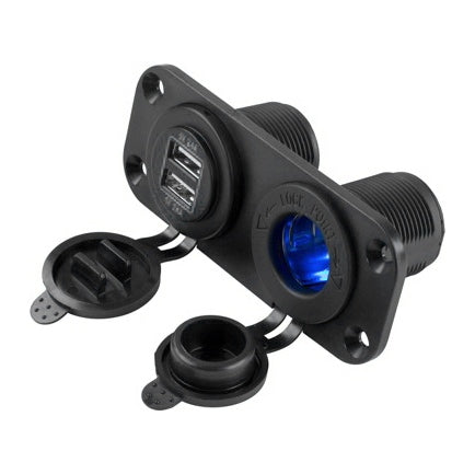 SEADOG POWER SOCKET PANEL/DOUBLE USB SEADOG 426505
