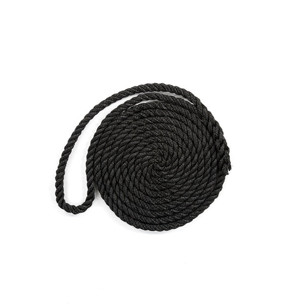 KIMPEX DOCK LINE 3/8"X15 3 STRAND TWIST NYL BK 52805