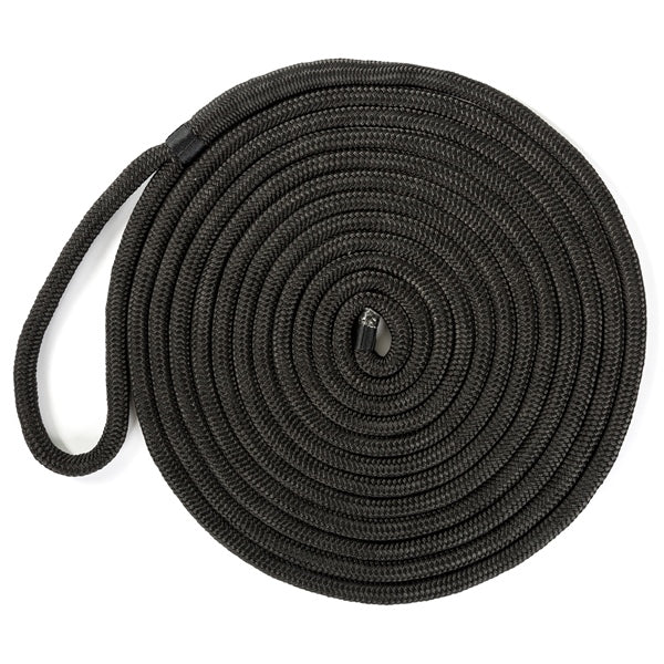 KIMPEX DOCK LINE 1/2"X30 NYL DOUB BRAID BK 748594