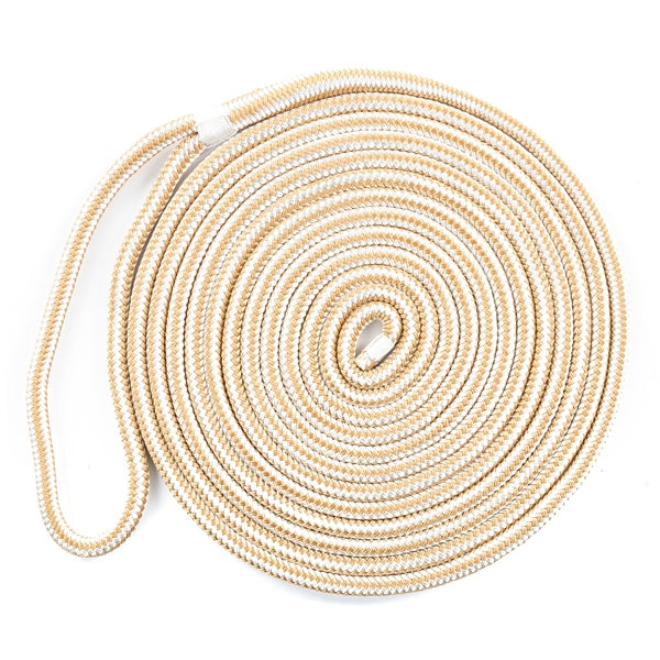 KIMPEX DOCK LINE 1/2"X25 DOUB BRAID NYL WH/GD 748947