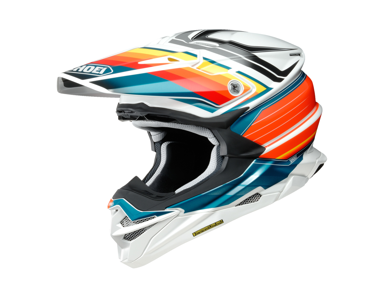 SHOEI VFX-EVO PINNACLE TC-8 WHT/ORA XL VEVKPINCL 8 5 SNL