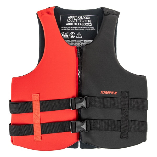 KIMPEX LIFE JACKET NEOPRENE 2X/3XL BK/RD 3202XL3XL