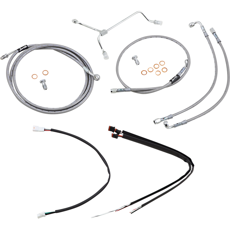 BURLY BRAND HANDLEBAR CABLE/BRAKE LINE KIT - COMPLETE - 14" APE HANGER H B30-1164