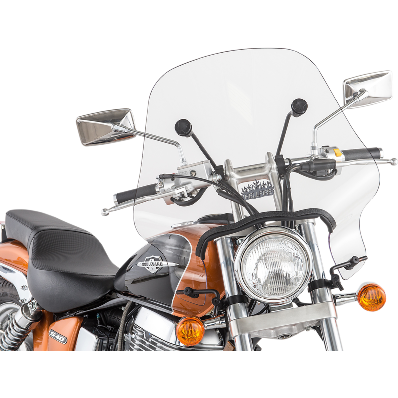 SLIPSTREAMER CLEAR 7/8" H/BAR HELLFIRE WINDSHIELD SS-24-C