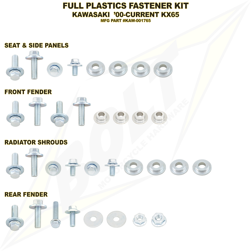 BOLT KAWASAKI FULL PLASTICS FASTENER KIT KAW-001765