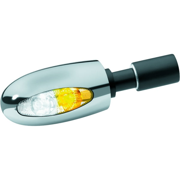 KURYAKYN TURN SIGNAL BAR END WH/AMB CHRM 2556