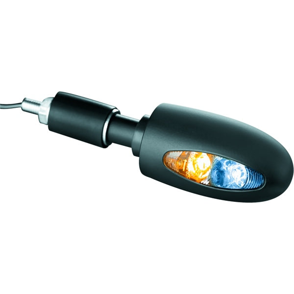 KURYAKYN TURN SIGNAL BAR END WH/AMB BK 2557
