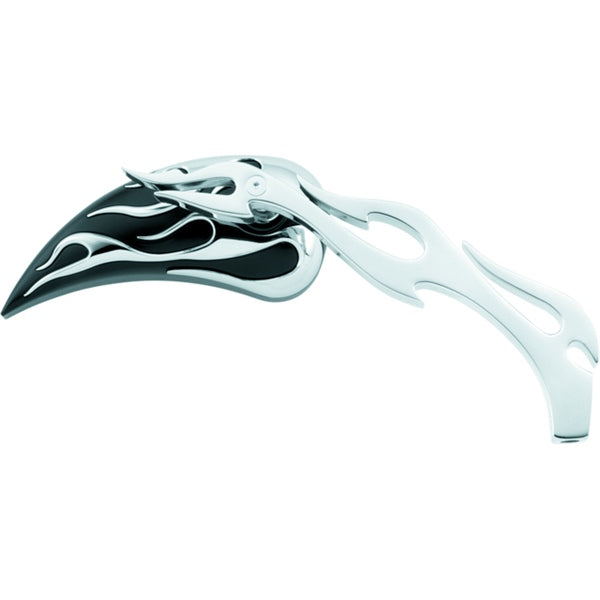 BIKER'S CHOICE MIRROR TEARDROP W/FLAME BK QTY2 490548