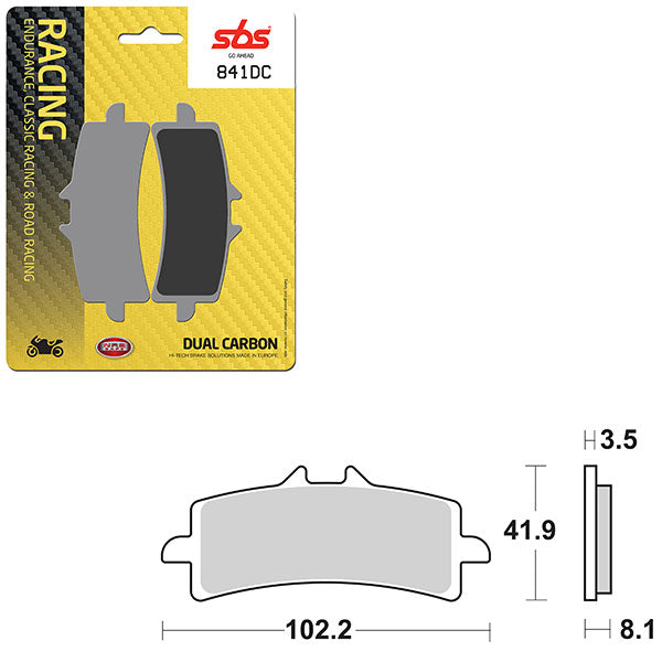 SBS DUAL CARBON FRONT FOR RACE USE ONLY BRAKE PAD 6290841100