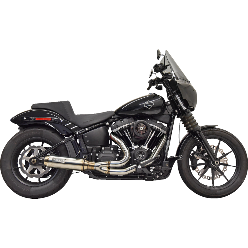BASSANI XHAUST 2INTO1 SUPER BIKE EXHAUST - 4"MUFFLER STAINLESS STEEL 1S77SS