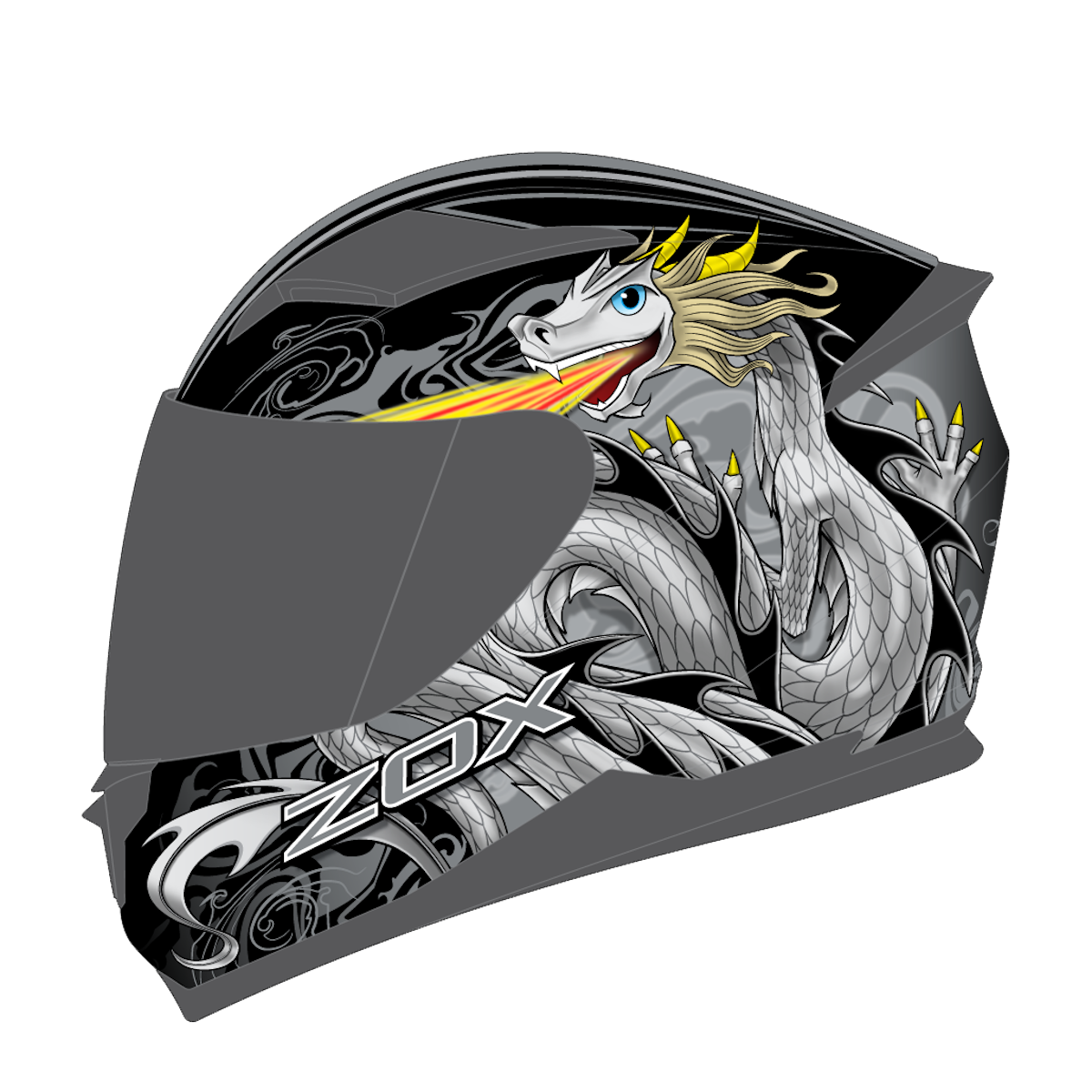 ZOX SONIC JR DRAGO BLACK/GREY L YM-209