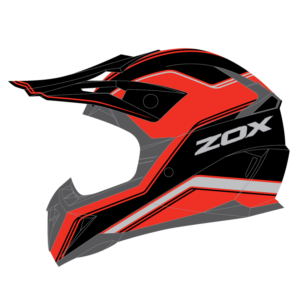 ZOX PULSE VIGOR BLACK/RED L YM-915