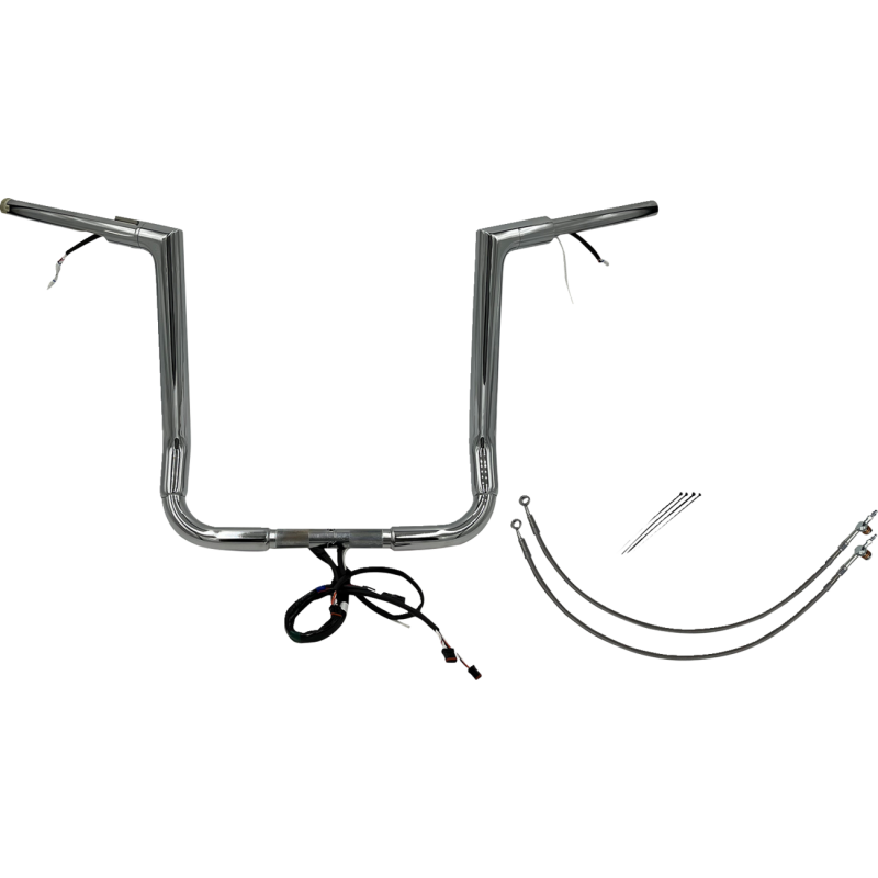 FAT BAGGERS INC HANDLEBAR KIT - FLAT TOP - 16" - CHROME 601216