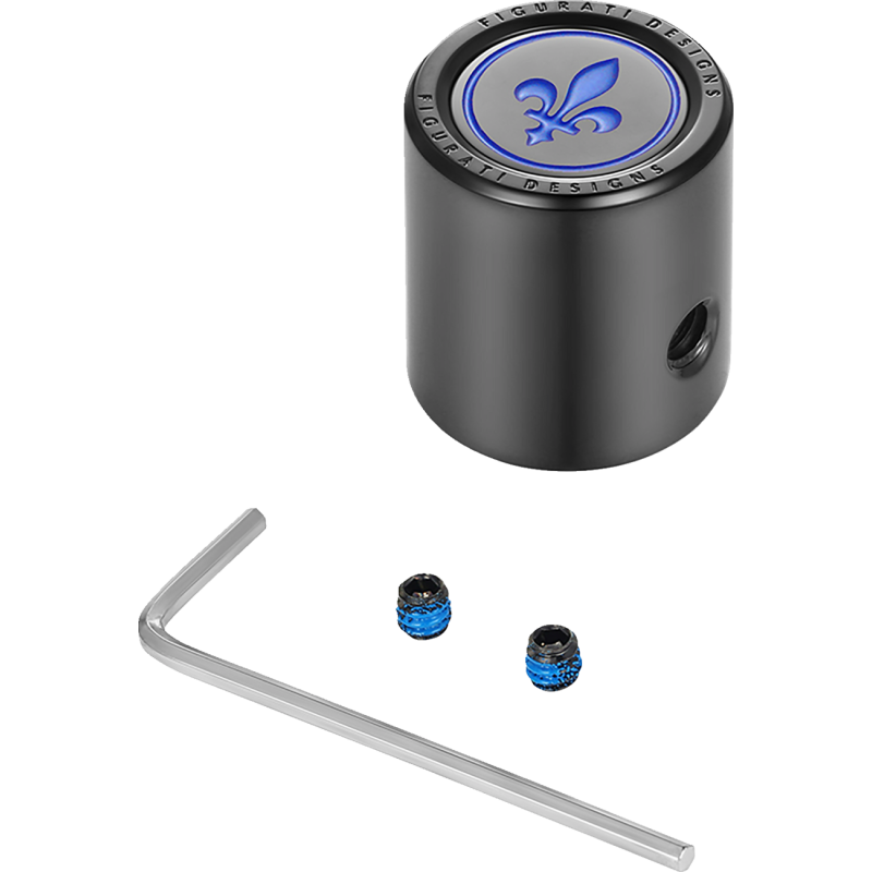 FIGURATI DESIGNS BLUE FLEUR-DE-LIS SHIFTER COVER BLACK FD05-HTSC-BK
