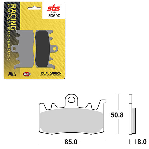 SBS DUAL CARBON FRONT FOR RACE USE ONLY BRAKE PAD 6290900100