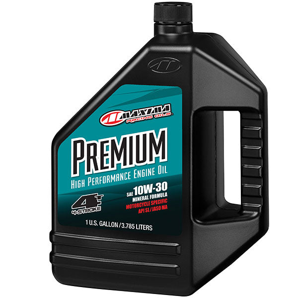 MAXIMA RACING OILS PREMIUM HIGH PERFORMANCE 4-STROKE ENGINE OIL 10W30 128 OZ 30-209128-1