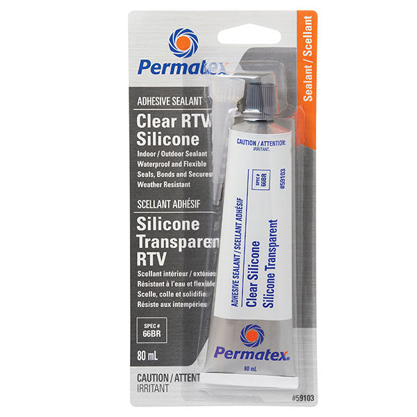 PERMATEX CLEAR RTV SILICONE ADHESIVE SEALANT 80ML 59103