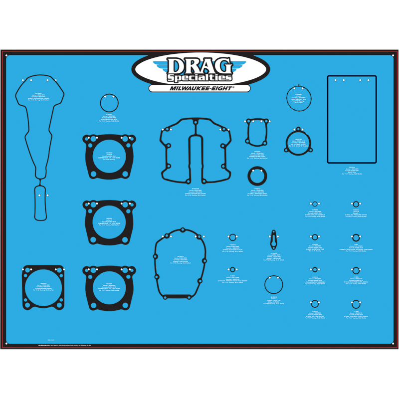 DRAG SPECIALTIES DISPLAY BRD GASKET 17+M8 0934-6923