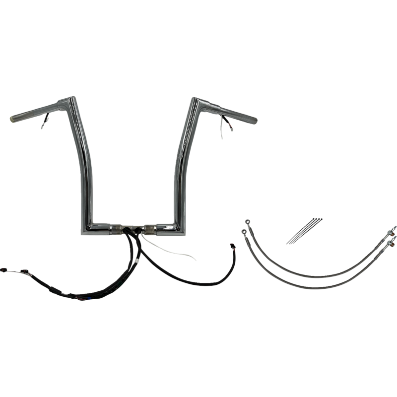FAT BAGGERS INC HANDLEBAR KIT - FLAT TOP - 16" - CHROME 601316