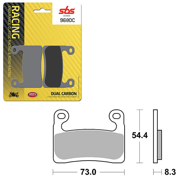 SBS DUAL CARBON FRONT FOR RACE USE ONLY BRAKE PAD 6290960100