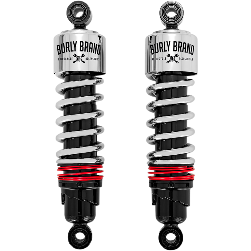 BURLY BRAND SLAMMER PLUS SHOCKS - CHROME - FLH B28-1204