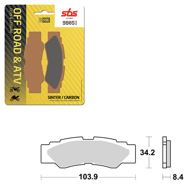 SBS ATV/UTV SINTER BRAKE PAD 6240980100