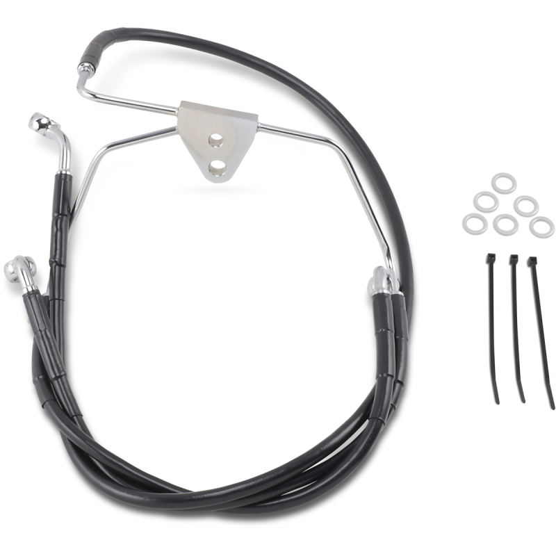DRAG SPECIALTIES 96-07 FLHT/X +8BLK FRT BRK LINE KIT 660411-8BLK