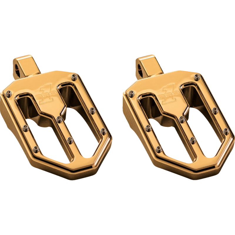 PRO-ONE PERF.MFG. PRO PEG, MOTO V1, BILLET FOOT PEGS, GOLD TIN COATED 500751TIN