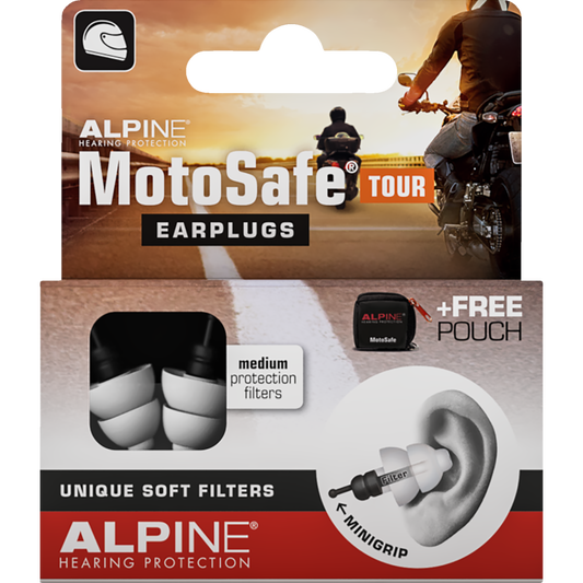 ALPINE HEARING PROTECTION EARPLUGS MOTOSAFE TOUR MINIGRIP 111.23.110