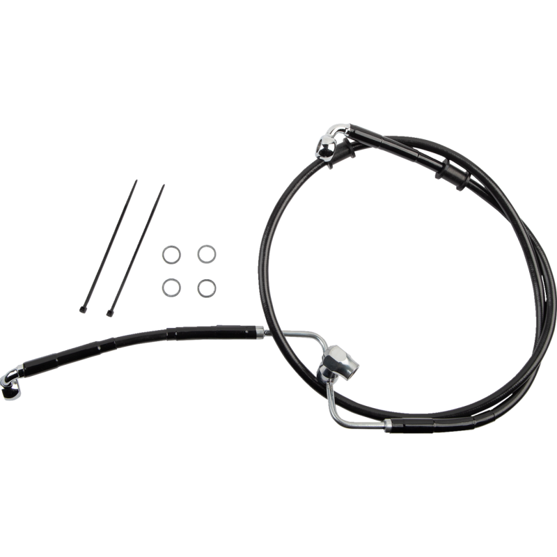 DRAG SPECIALTIES BRAKE LINE RR NON ABS BL 618607-BLK